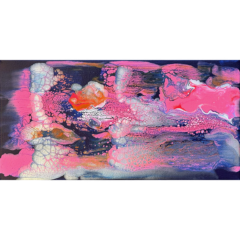 Amusing No 2 small Abstract painting by Jennifer Mone Hill