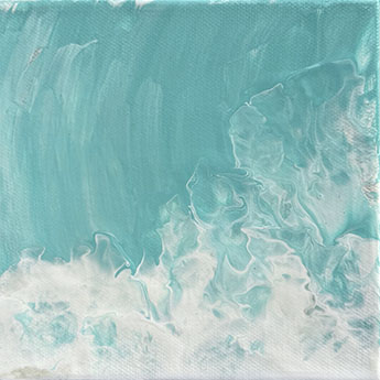 Aqua Surf small painting by Jennifer Mone Hill