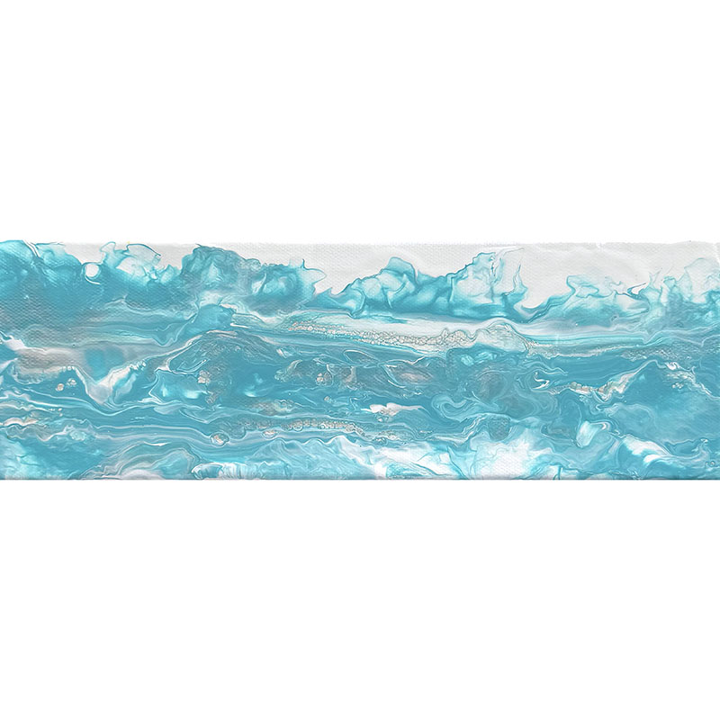 Aqua Waters Small abstract painting by Jennifer Mone Hill