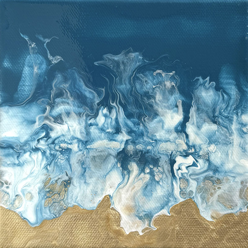 Beachy Surf 1 small painting by Jennifer Mone Hill