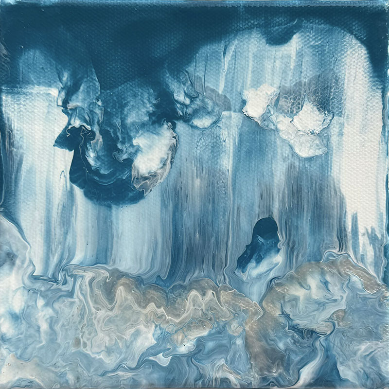 Beachy Surf 3 small painting by Jennifer Mone Hill