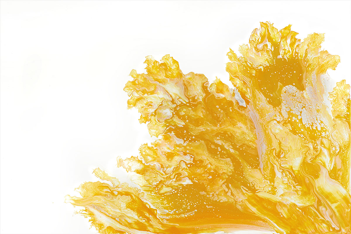 Bloom Yellow abstract painting by Jennifer Mone Hill