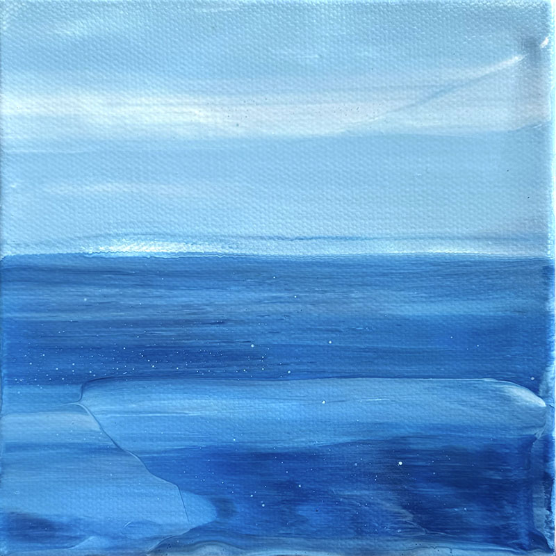 Blue Calm small painting by Jennifer Mone Hill