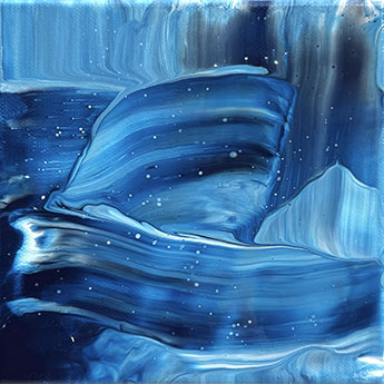Blue Motion small painting by Jennifer Mone Hill