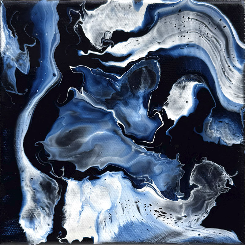 Blue Swirl small painting by Jennifer Mone Hill