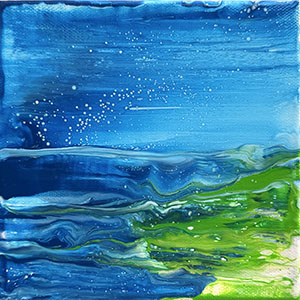 Blue Tide small painting by Jennifer Mone Hill