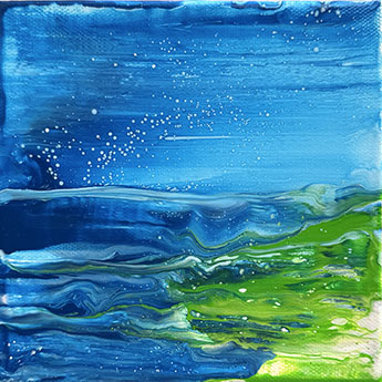 Blue Tide small painting by Jennifer Mone Hill