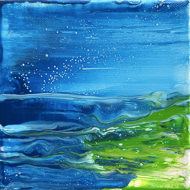 Blue Tide small painting by Jennifer Mone Hill