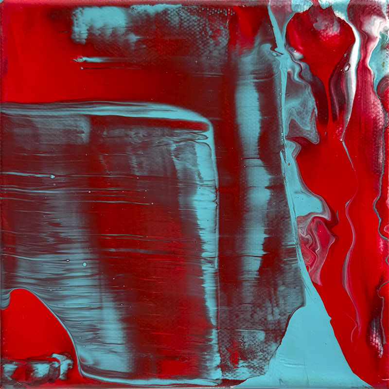 Crimson Turquoise Abstract painting by Jennifer Mone Hill