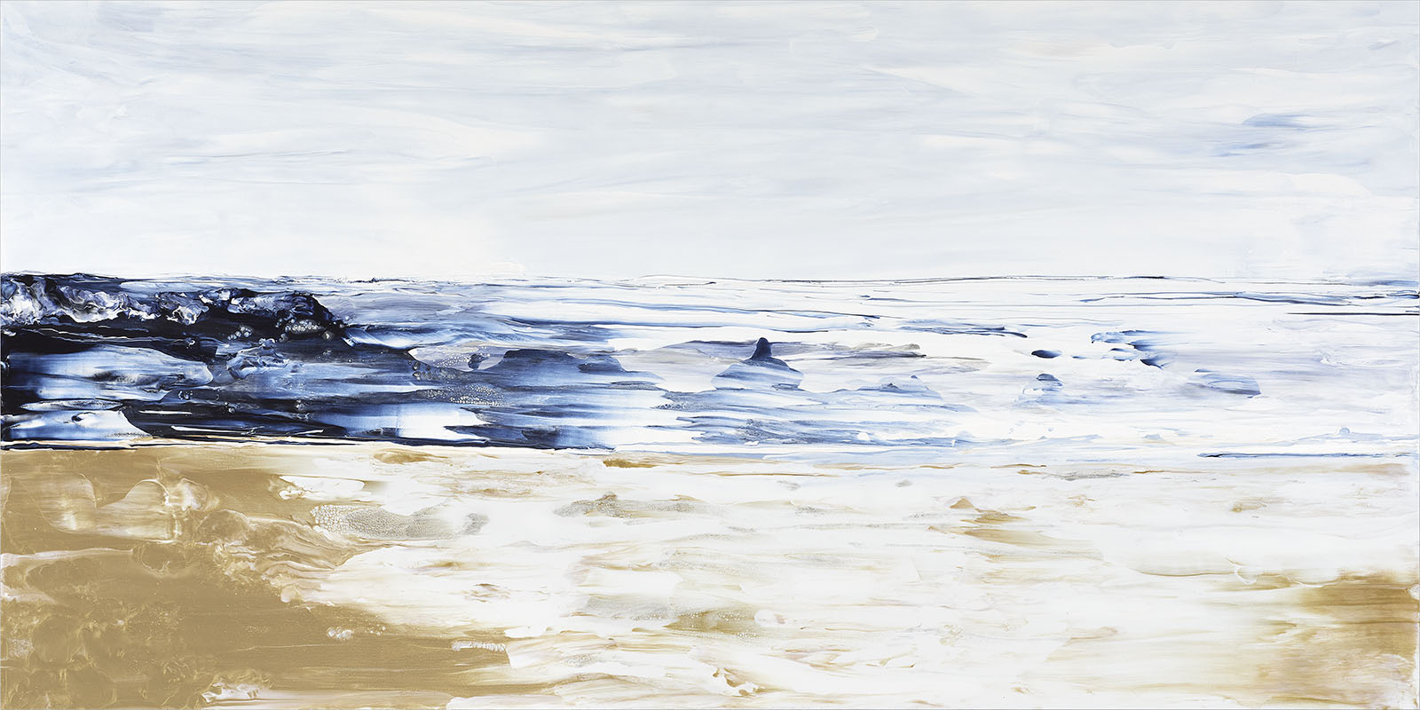 Luminous Coastline abstract painting by Jennifer Mone Hill