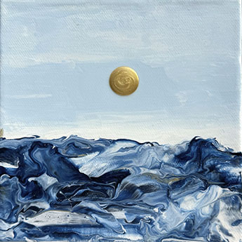 Ocean Small 3 Abstract painting by Jennifer Mone Hill