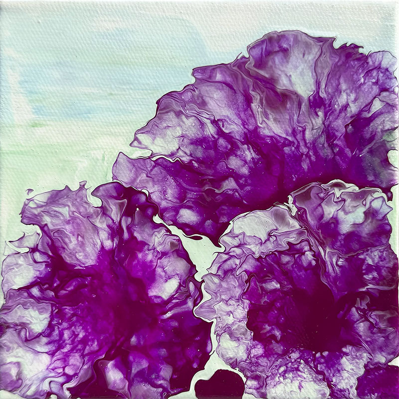 Peonies small Abstract painting by Jennifer Mone Hill