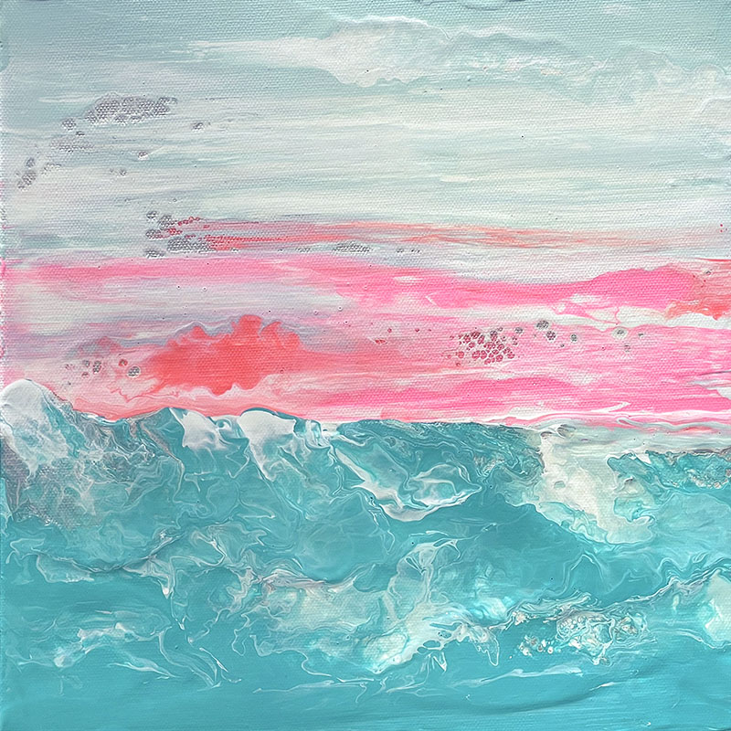 Sunset Wave Abstract painting by Jennifer Mone Hill