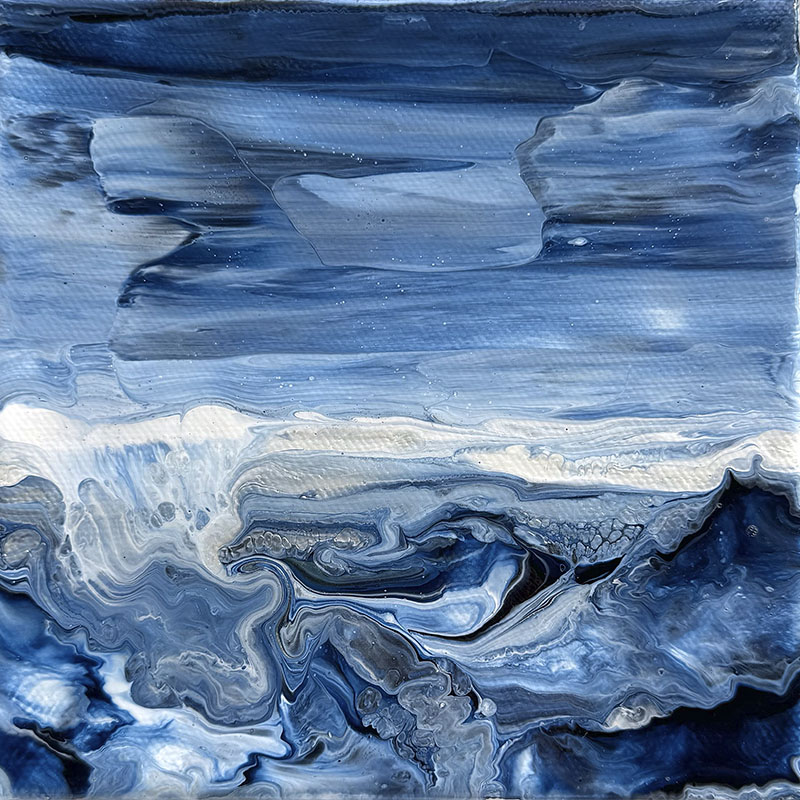 Turbulent small painting by Jennifer Mone Hill