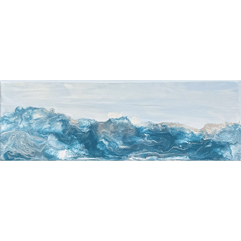 Turquoise Waters small abstract painting by Jennifer Mone Hill